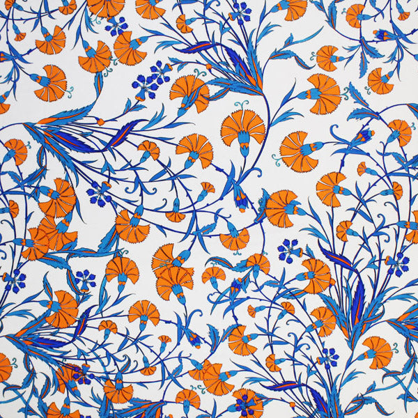 A flat sample of Chinese Flowers Printed Spandex.