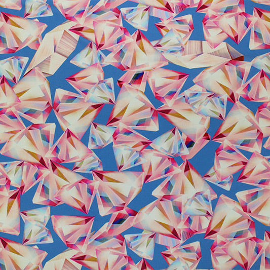 A flat sample of Diamonds and Jewels Printed Spandex.