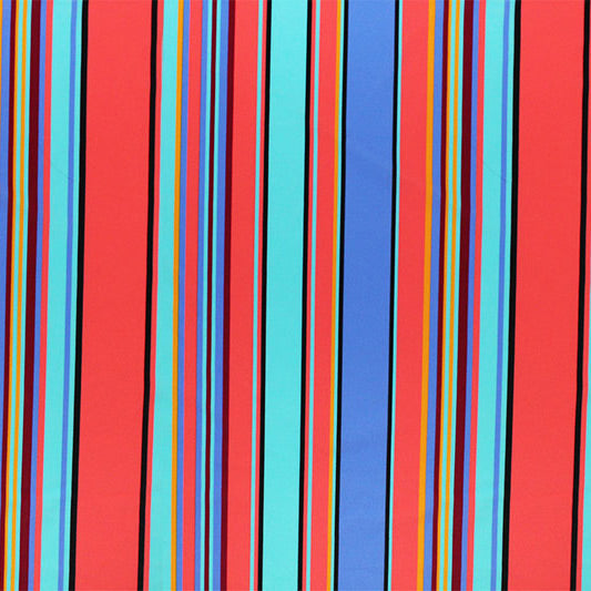 A flat sample of Summer Stripes Printed Spandex.