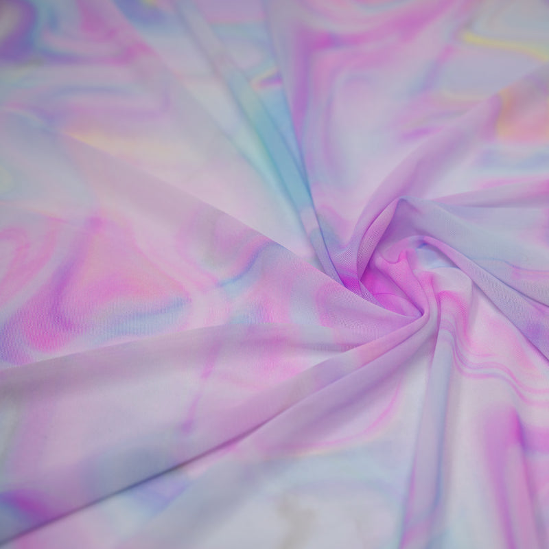 Swirled sample shot of Pastel Dreams Printed Power Mesh