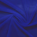 A swirled piece of nylon spandex power mesh in the color royal.