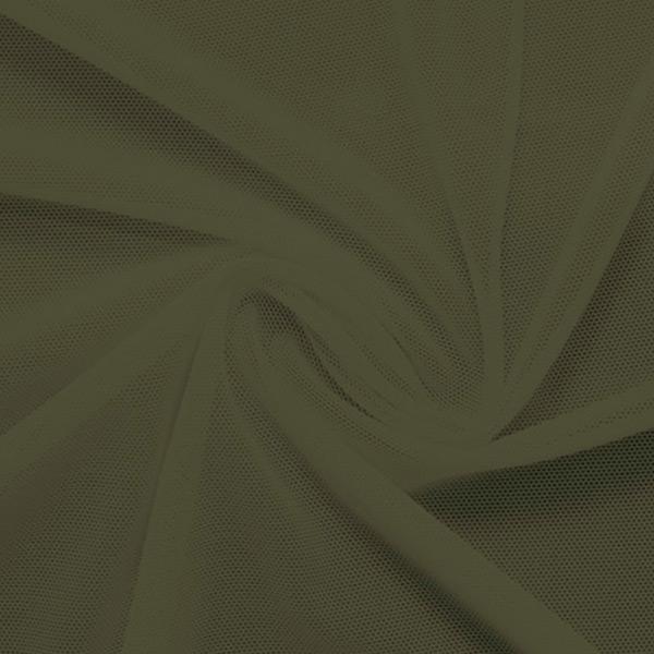 A swirled piece of nylon spandex power mesh in the color sepia.