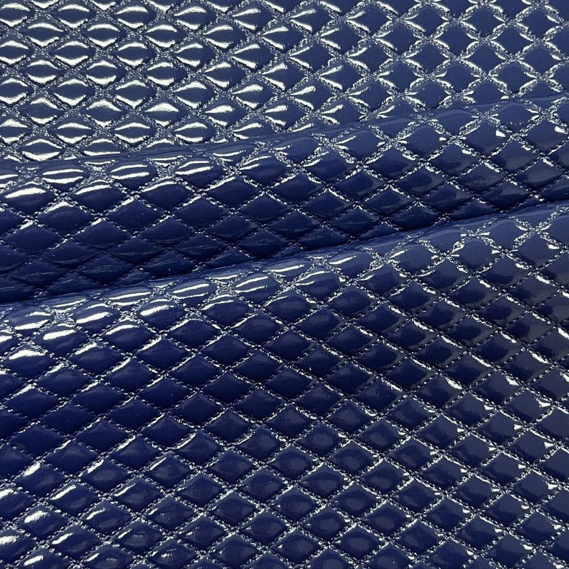 Navy Blue Leather Lycra Fabric 60 Inches Width