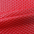 A sample of quilted hipster polyurethane coated spandex in the color red