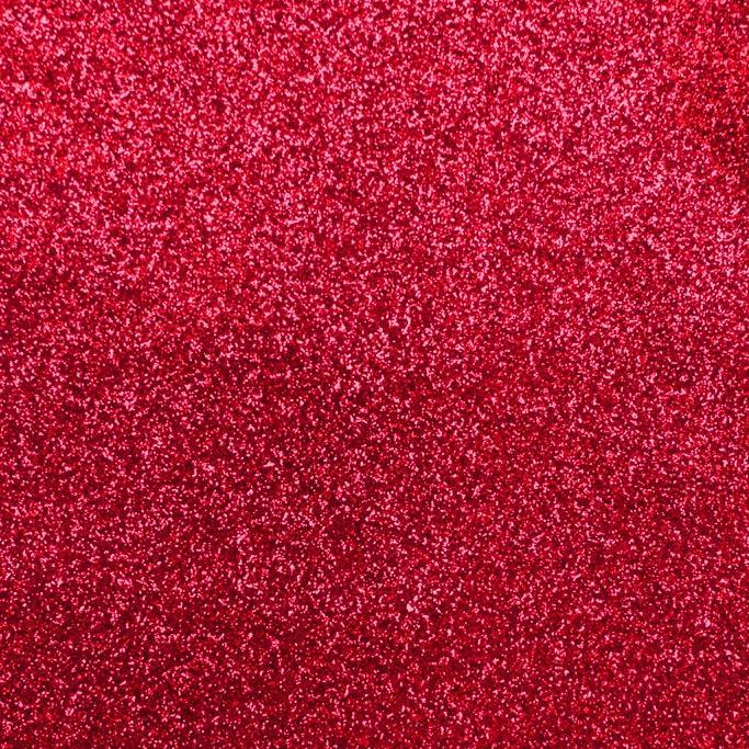 A flat sample of radiance heat transfer glitter in the color red.