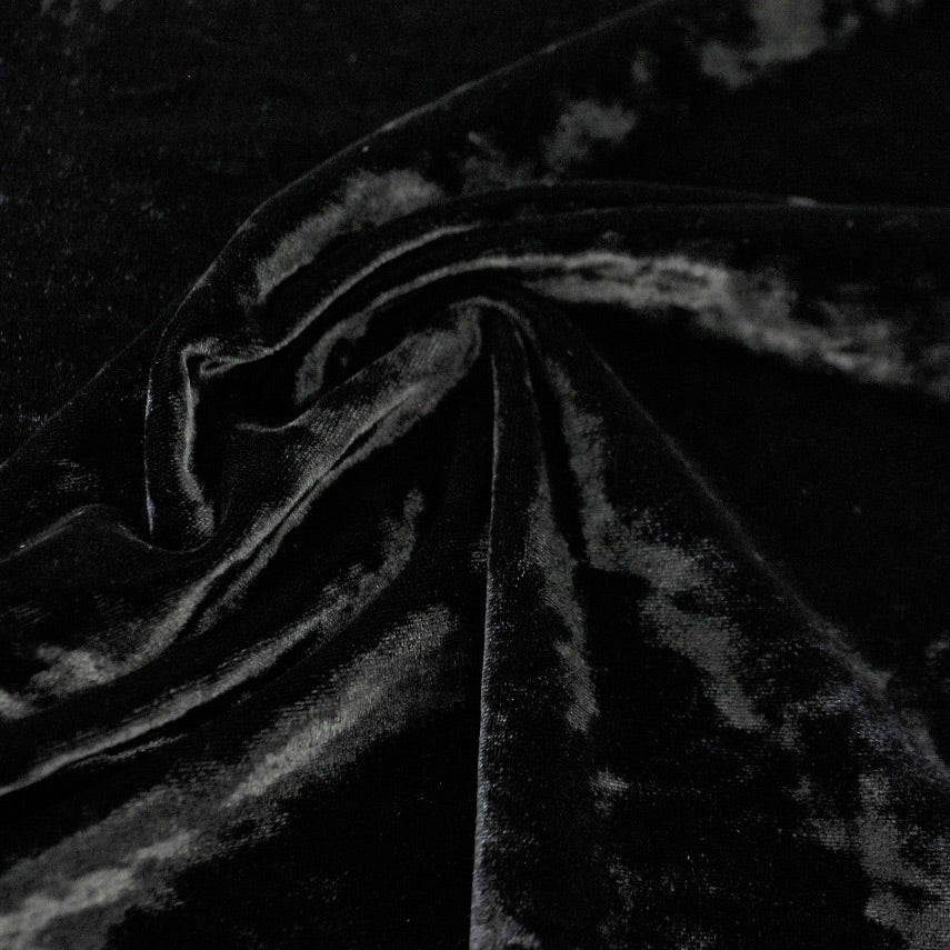 Raven Song' Velvet Fabric (Black)