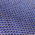 A flat sample of rhinestone aluminum scale mesh in the color royal blue.