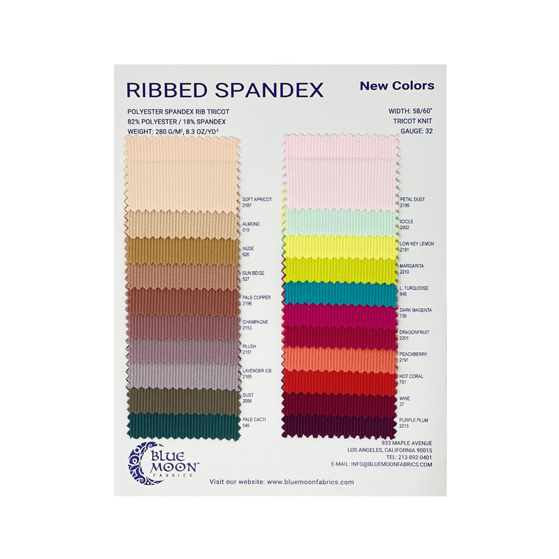Image of Ribbed Spandex Color Card addition.
