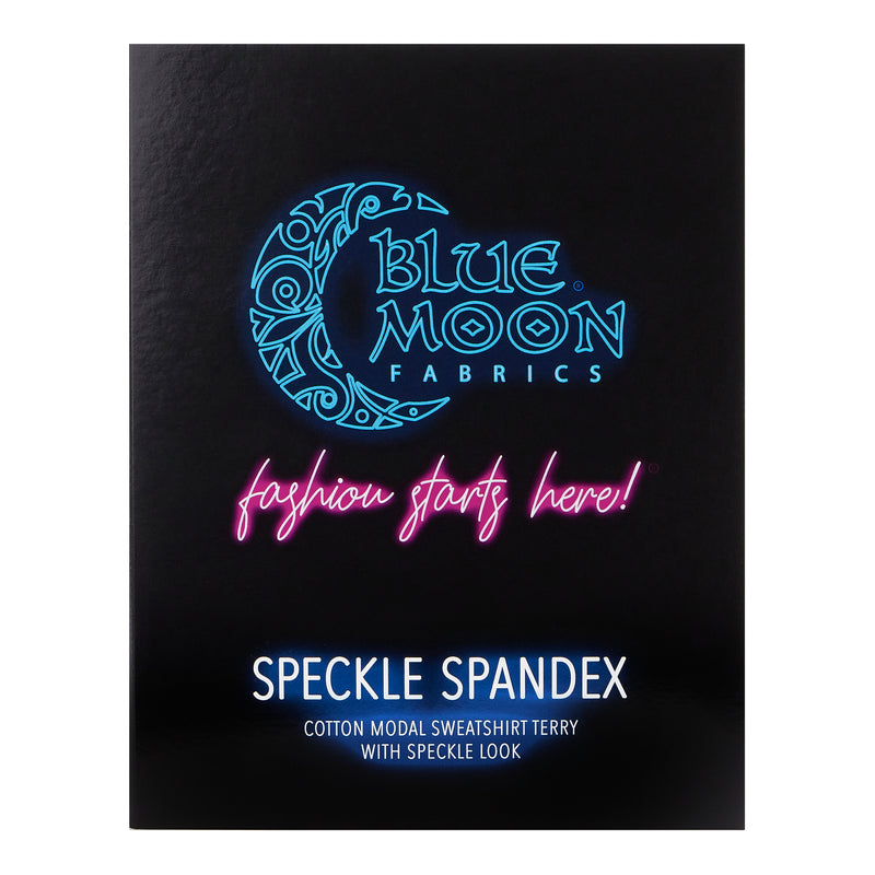SPANDEX-FRONT Cover shot of Speckle Cotton Polyester Modal Spandex Color Card in Blue Moon Fabrics