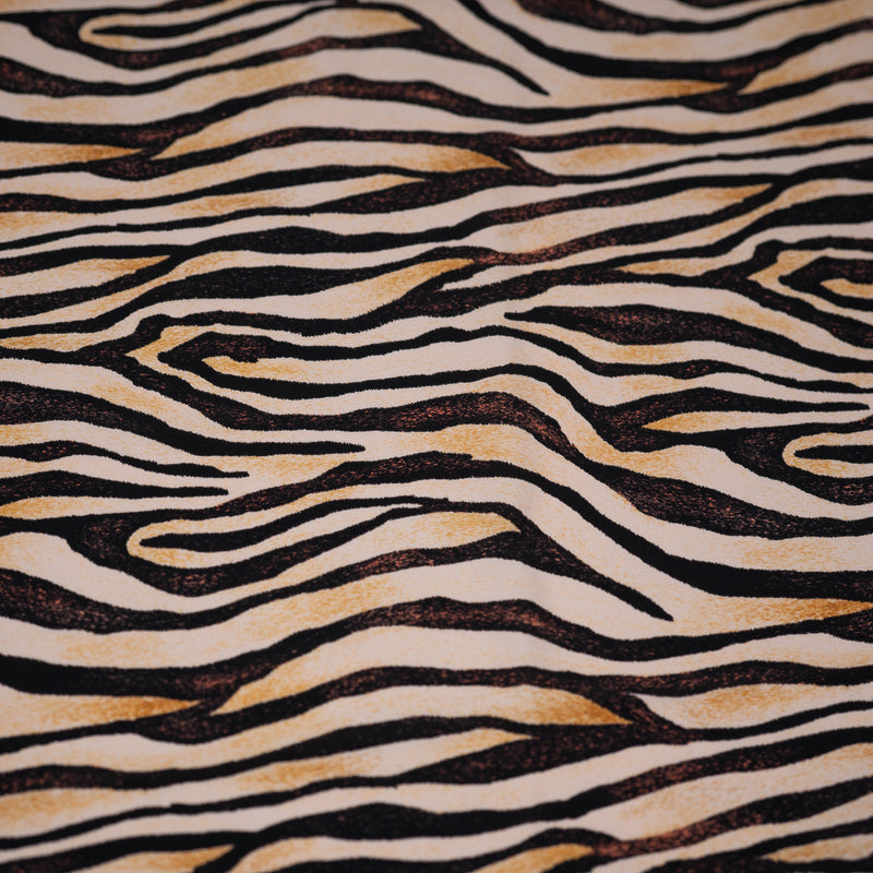 Detailed shot of Sandy Zebra Printed Spandex.