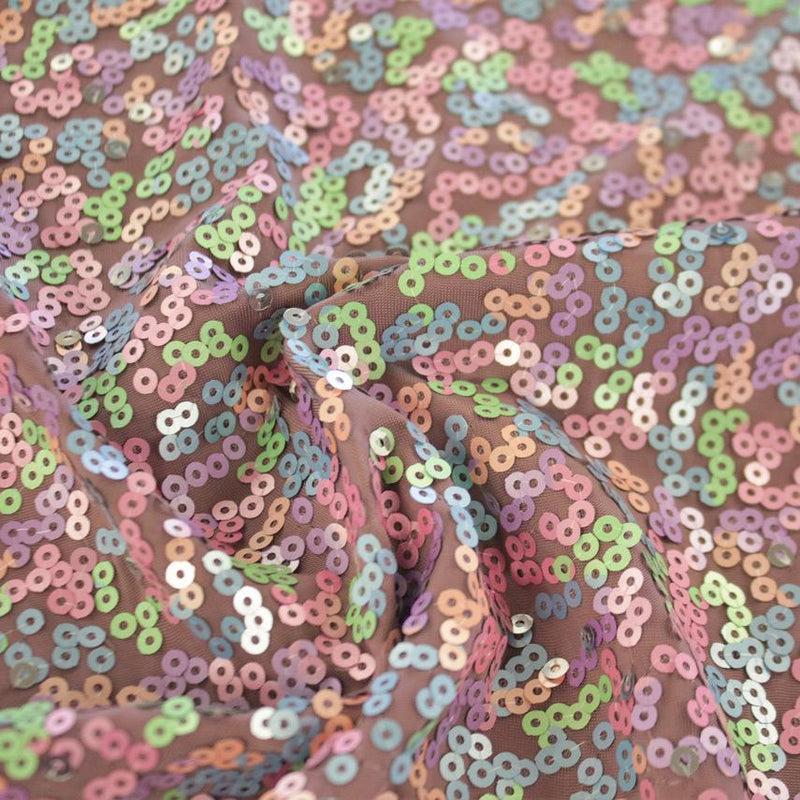 Swirled piece of Sherbert Embroidered Sequin 