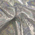 A sample of Shimmer Foiled Stretch Velvet in the color Silver