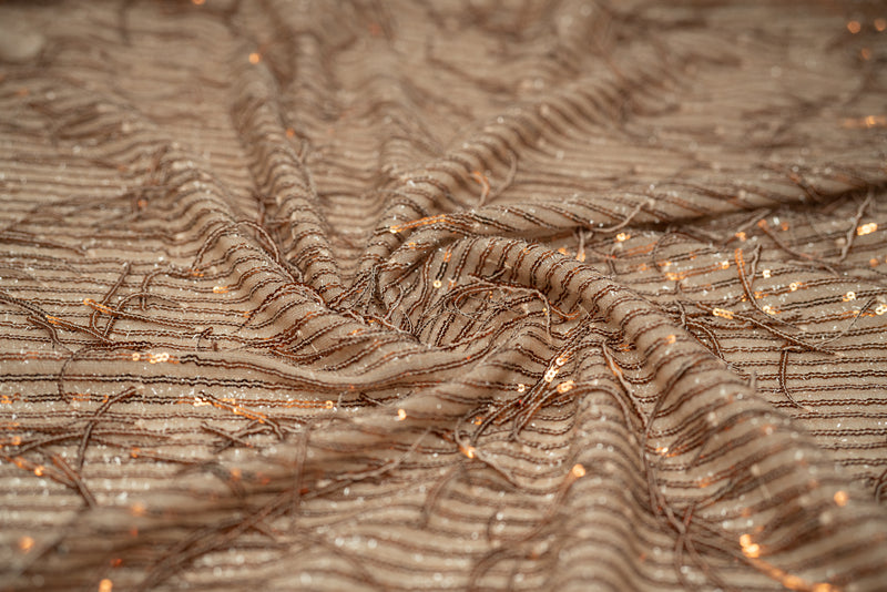 Detailed photograph of Shimmy Sequin Mesh with Dangle Sequin in color Nude.