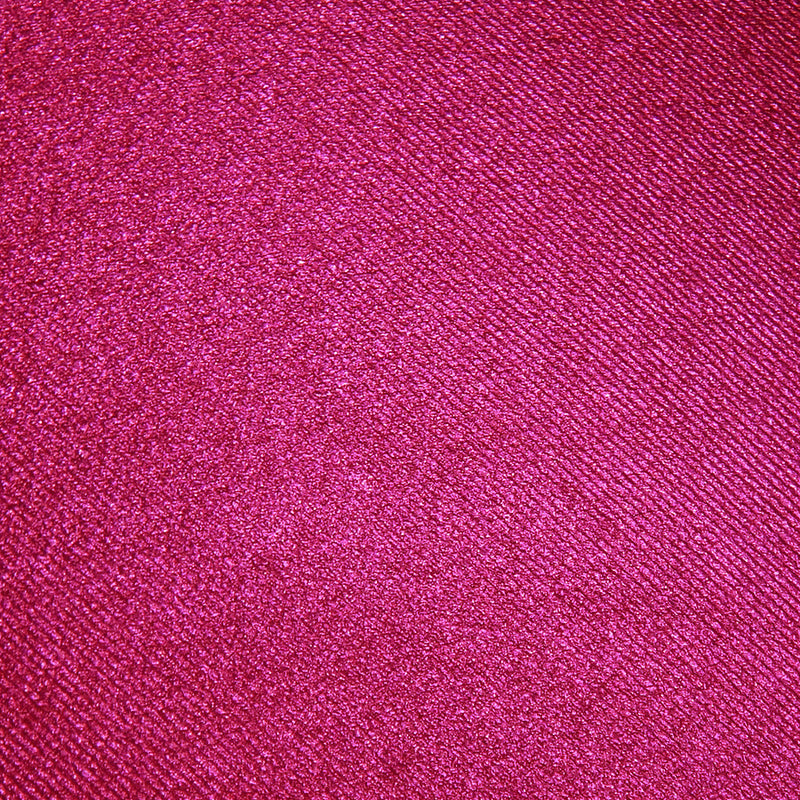 A sample of sleek foiled stretch twill in the color Fuschia
