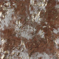 A flat sample of squall foiled tie-dye spandex in the color brown.