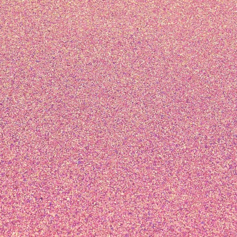 A flat sample of Stardust Chunky Glitter on Twill in the color White-Fuchsia