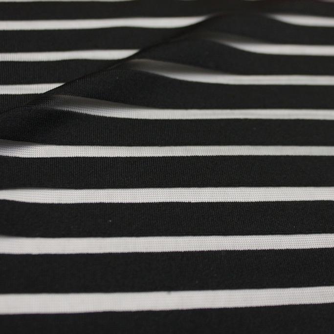 A sample of Striped Stretch Mesh in the color Black