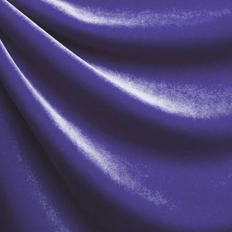 A drapped piece of Supreme Stretch Velvet in the color purple.