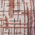 A flat sample of Thin Plaid Stretch Mesh Sequin in the color Ivory-Blush-RoseGold at blue moon fabrics