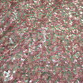 A flat sample of Trifecta Stretch Sequin in the color Pale Pink-Mint-Matte Gold