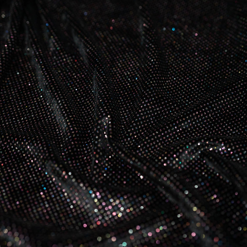 Vivian Glitter Printed Stretch Velvet Fabric | Blue Moon Fabrics