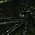 Swirled sample shot of Vivian Glitter Printed Stretch Velvet in the color  Black-Olive
