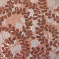 A flat sample of wisteria stretch lace sequin in the color topaz.