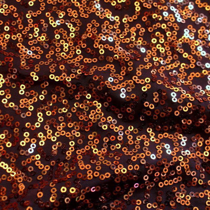 A sample of Zsa Zsa Spandex Sequin in the color Chocolate-Copper 
