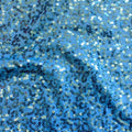 A flat sample of zsa zsa spandex sequin in the color columbia-light blue.