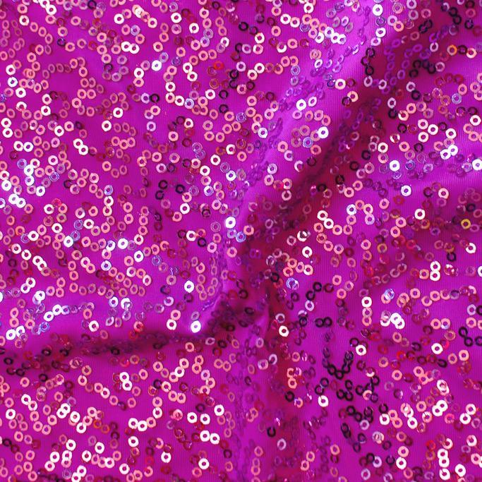 A flat sample of zsa zsa spandex sequin in the color orchid.