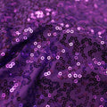 A flat sample of zsa zsa spandex sequin in the color purple.