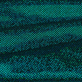A swirled sample of Sparkles Foiled Spandex in the colorway Black/Turquoise.