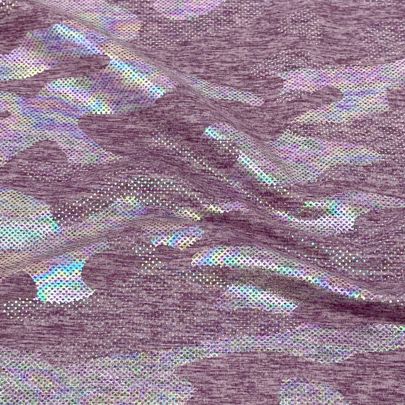 A flat sample of gi jane foil printed ecodelish in the color dusty lilac-iridescent.